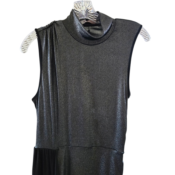 BCBGMaxAzria Metallic Black Asymmetrical Dress - Picture 3 of 10